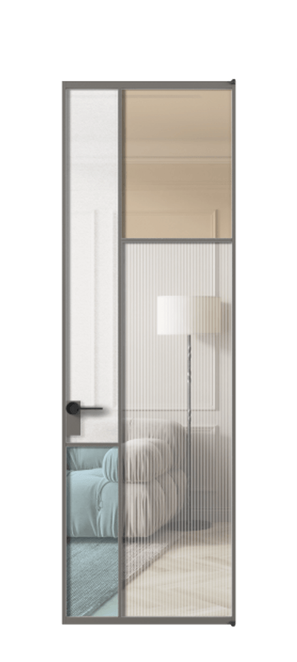 Межкомнатная дверь Mosaic АЛПЛ041.11 Алюминий классический серый Комбинация стекол Группы 1 и Группы 3 Цена 861690 AMD | Volhovec