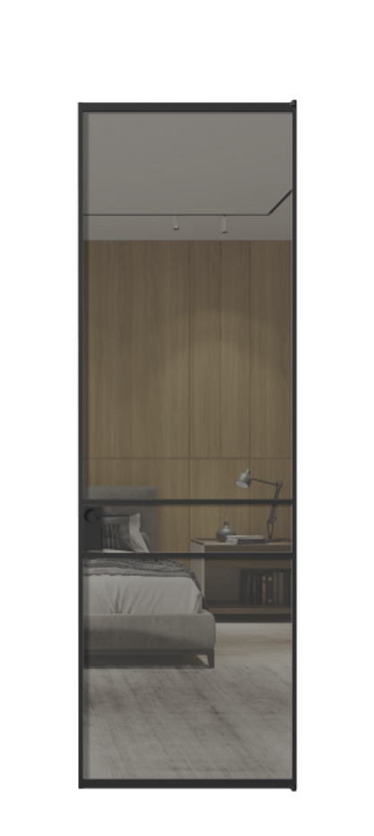 Алюминиевая дверь АЛПЛ040.02 Алюминий Черный Рефлективное серое стекло "Stopsol", калёное Цена 28194670  | Volhovec