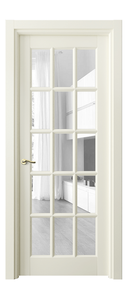 Межкомнатная дверь Лигнум 0708 Матовый молочно-белый Прозрачное стекло Цена 777580 AMD | Volhovec