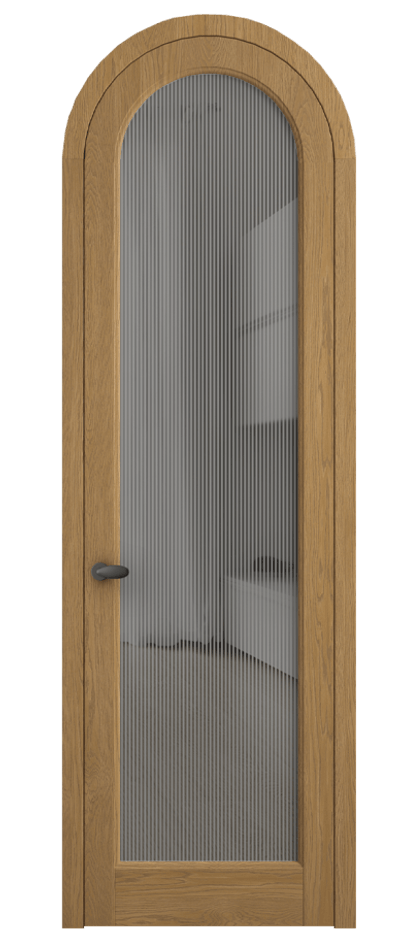 Межкомнатная дверь Палаццо 6814 Дуб солнечный матовый Рифлёное серое стекло "Дюна", триплекс Цена 1432100 AMD | Volhovec
