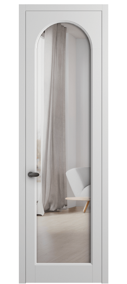 Межкомнатная дверь Палаццо 6804 Матовый белоснежный Двустороннее зеркало, триплекс Цена 667800 AMD | Volhovec