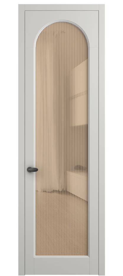 Межкомнатная дверь Палаццо 6804 Матовый серый Рифлёное оранжевое стекло "Moru", триплекс Цена 708300 AMD | Volhovec