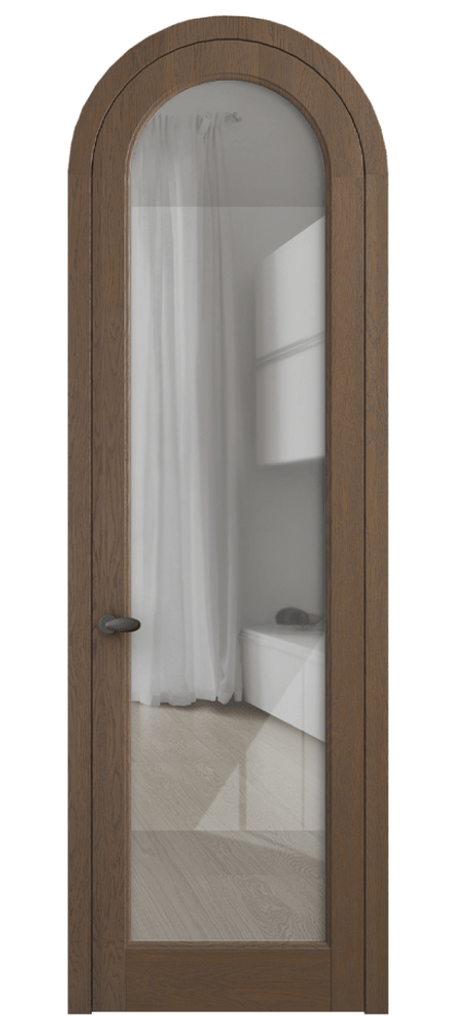 Межкомнатная дверь Палаццо 6814 Дуб туманный матовый Рефлективное прозрачное стекло "Стопсол", калёное Цена 1445600 AMD | Volhovec