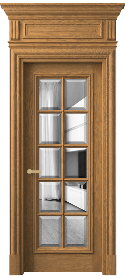 Дверь межкомнатная Антик 7310 Дуб солнечный матовый Двустороннее зеркало с фацетом, триплекс КЭП + Объёмный фриз + Карниз ДСЛ.М Цена 1997230 AMD Наличники уже входят в базовый комплект. Фабрика дверей Волховец 8 (800) 551 43 19 Межкомнатная дверь Антик 7310 Дуб солнечный матовый Двустороннее зеркало с фацетом, триплекс Цена 1997230 AMD | Volhovec