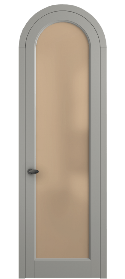 Межкомнатная дверь Палаццо 6814 Матовый нейтральный серый Сатинированное оранжевое стекло, триплекс Цена 865000 AMD | Volhovec