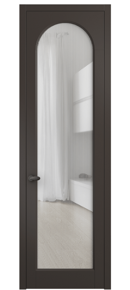 Межкомнатная дверь Палаццо 6804 Матовый антрацит Рифлёное стекло "Дюна", триплекс Цена 694800 AMD | Volhovec