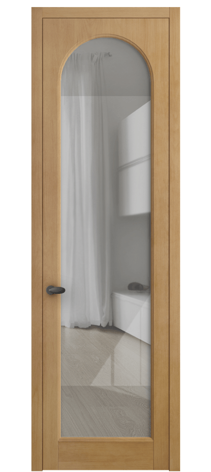 Межкомнатная дверь Палаццо 6804 Бук натуральный матовый Рефлективное прозрачное стекло "Стопсол", калёное Цена 871900 AMD | Volhovec