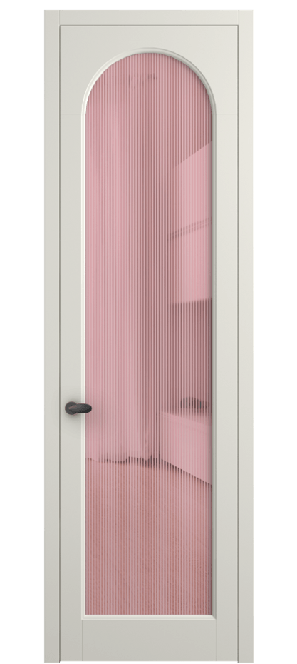 Межкомнатная дверь Палаццо 6804 Матовый жемчужный Рифлёное розовое стекло "Дюна", триплекс Цена 694800 AMD | Volhovec