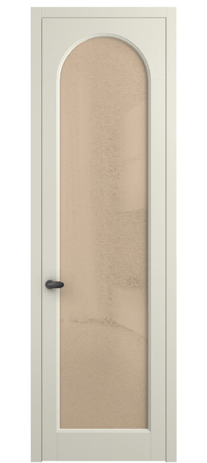 Межкомнатная дверь Палаццо 6804 Матовый молочно-белый Фактурное оранжевое стекло "Лёд", триплекс Цена 694800 AMD | Volhovec