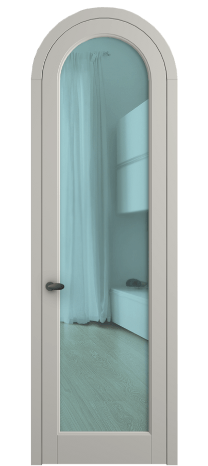 Межкомнатная дверь Палаццо 6814 Матовый тёплый серый Прозрачное голубое стекло, триплекс Цена 844100 AMD | Volhovec