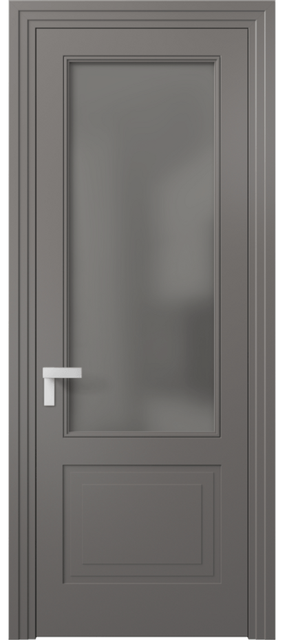 Межкомнатная дверь Rocca 8352 Матовый классический серый Сатинированное серое стекло, триплекс Цена 420280 AMD | Volhovec