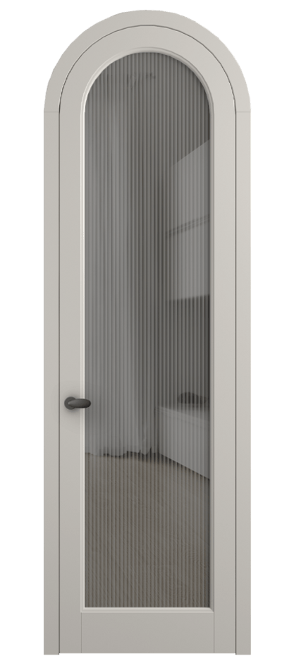 Межкомнатная дверь Palazzo 6814 Матовый облачно-серый Рифлёное серое стекло "Moru", триплекс Цена 898000 AMD | Volhovec