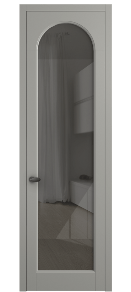 Межкомнатная дверь Палаццо 6804 Матовый нейтральный серый Рефлективное серое стекло "Стопсол", калёное Цена 708300 AMD | Volhovec