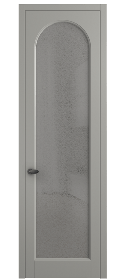 Межкомнатная дверь Палаццо 6804 Матовый нейтральный серый Фактурное серое стекло "Лёд", триплекс Цена 694800 AMD | Volhovec