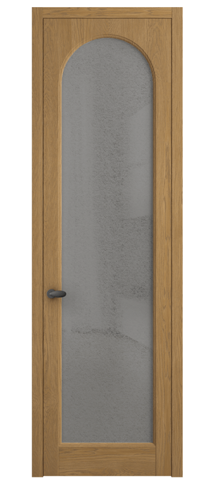 Межкомнатная дверь Палаццо 6804 Дуб солнечный матовый Фактурное серое стекло "Лёд", триплекс Цена 1069100 AMD | Volhovec