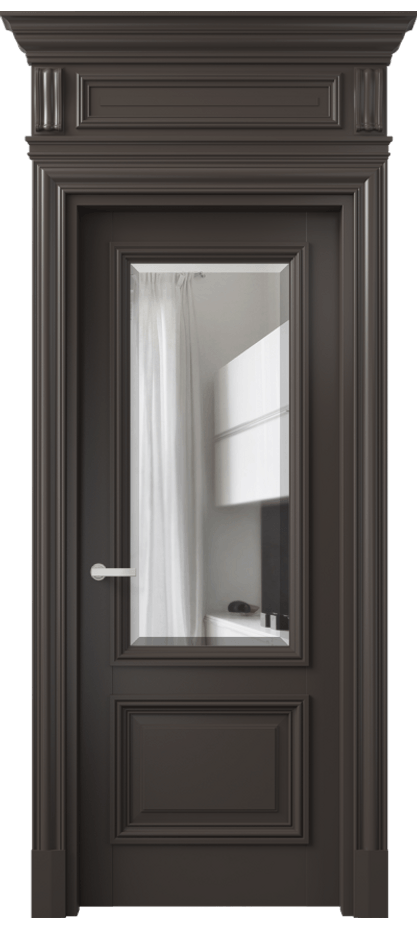 Межкомнатная дверь Антик 7302 Матовый антрацит Прозрачное стекло с фацетом Цена 1094610 AMD | Volhovec