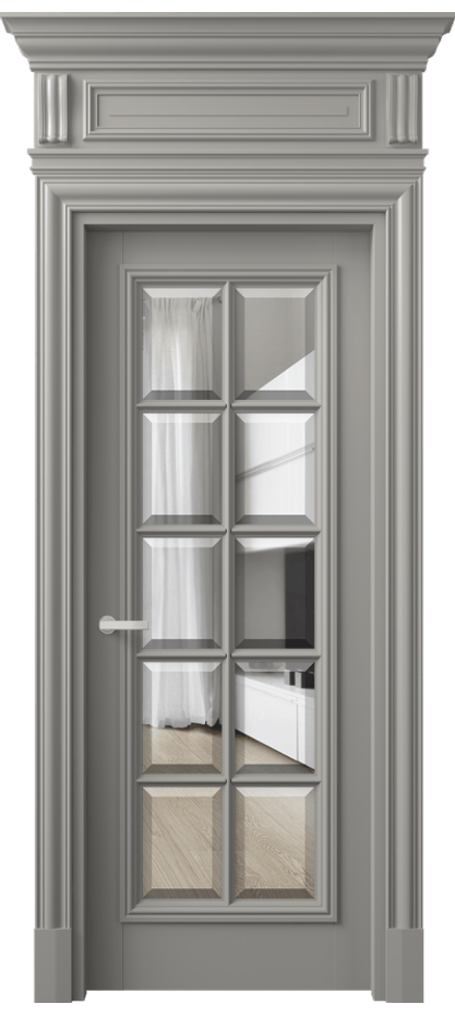 Межкомнатная дверь Antique 7310 Бук нейтральный серый Прозрачное стекло с фацетом Цена 184009 ₽ | Volhovec