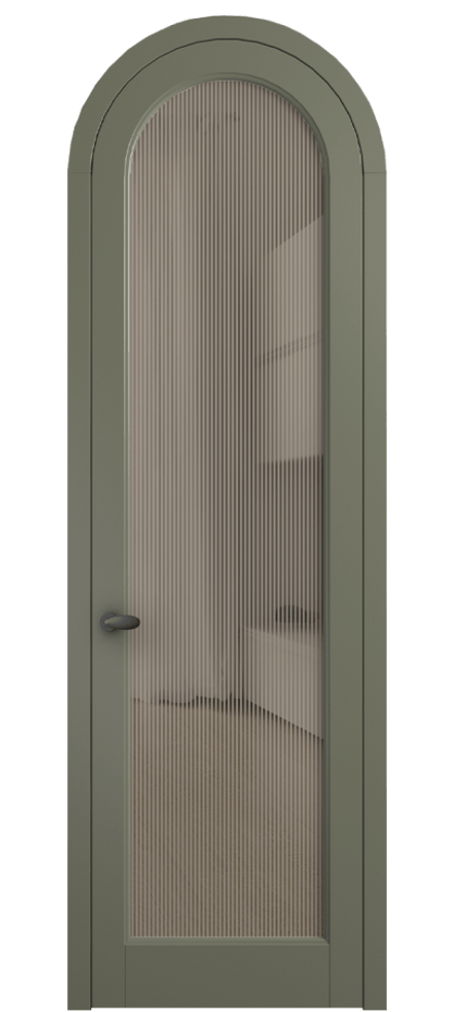 Межкомнатная дверь Палаццо 6814 Матовый оливковый тёмный Рифлёное бронзовое стекло "Дюна", триплекс Цена 905400 AMD | Volhovec