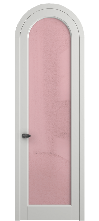 Межкомнатная дверь Палаццо 6814 Матовый светло-серый Фактурное розовое стекло "Лёд", триплекс Цена 884500 AMD | Volhovec