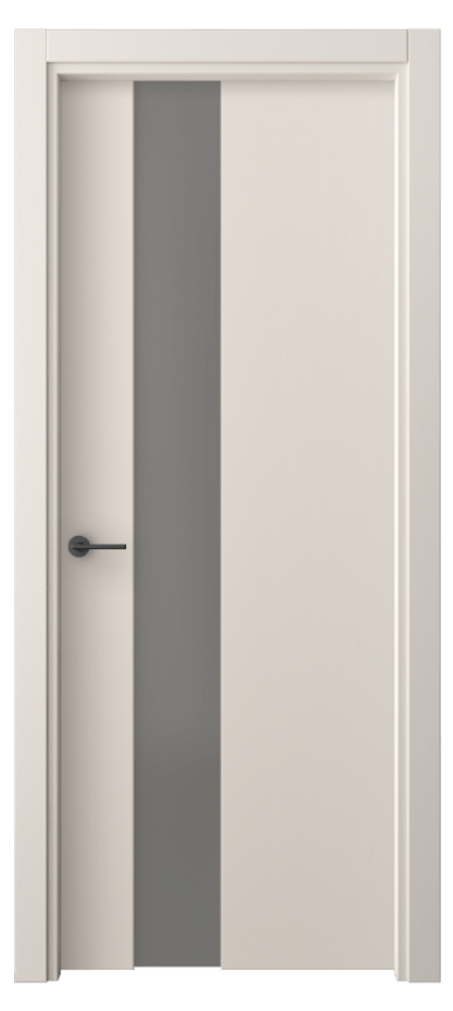 Межкомнатная дверь Freedom 4224 ПЭТ пудровый бежевый Сатинированное серое стекло, триплекс Цена 207700 AMD | Volhovec
