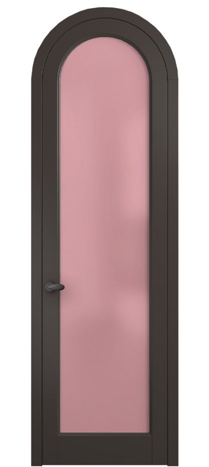 Межкомнатная дверь Палаццо 6814 Матовый антрацит Сатинированное розовое стекло, триплекс Цена 844100 AMD | Volhovec