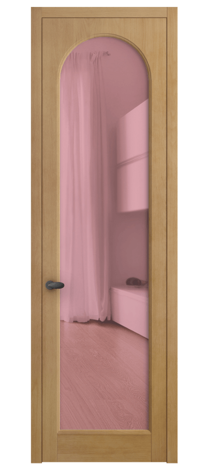 Межкомнатная дверь Палаццо 6804 Бук натуральный матовый Прозрачное розовое стекло, триплекс Цена 121279 ₽ | Volhovec
