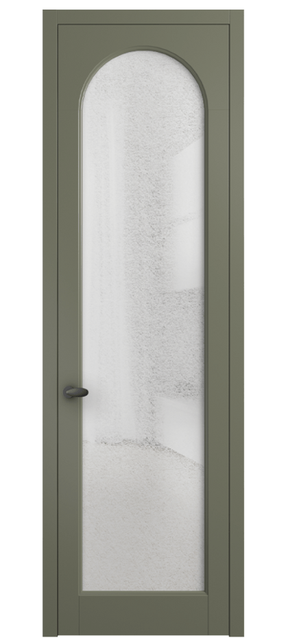 Межкомнатная дверь Палаццо 6804 Матовый оливковый тёмный Фактурное стекло "Лёд", триплекс Цена 694800 AMD | Volhovec