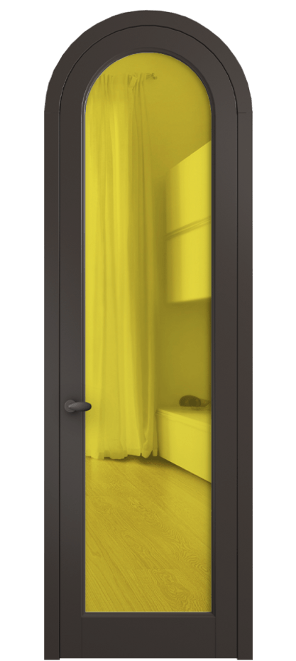 Межкомнатная дверь Палаццо 6814 Матовый антрацит Прозрачное жёлтое стекло, триплекс Цена 844100 AMD | Volhovec