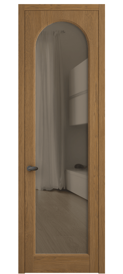 Межкомнатная дверь Палаццо 6804 Дуб пряный матовый Прозрачное бронзовое стекло, триплекс Цена 1028700 AMD | Volhovec