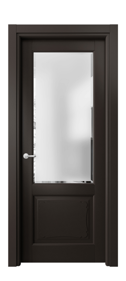 Межкомнатная дверь Тоскана Элегантэ 6322 Матовый антрацит Сатинированное стекло с фацетом Цена 659560 AMD | Volhovec