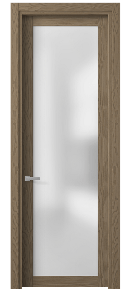 Межкомнатная дверь Planum 2102 Дуб дымный матовый Сатинированное стекло Цена 484890 AMD | Volhovec
