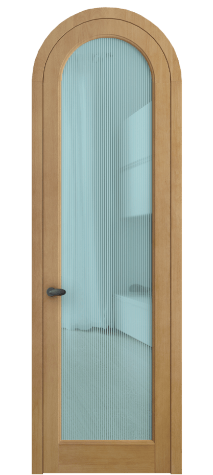 Межкомнатная дверь Палаццо 6814 Бук натуральный матовый Рифлёное голубое стекло "Дюна", триплекс Цена 1198700 AMD | Volhovec