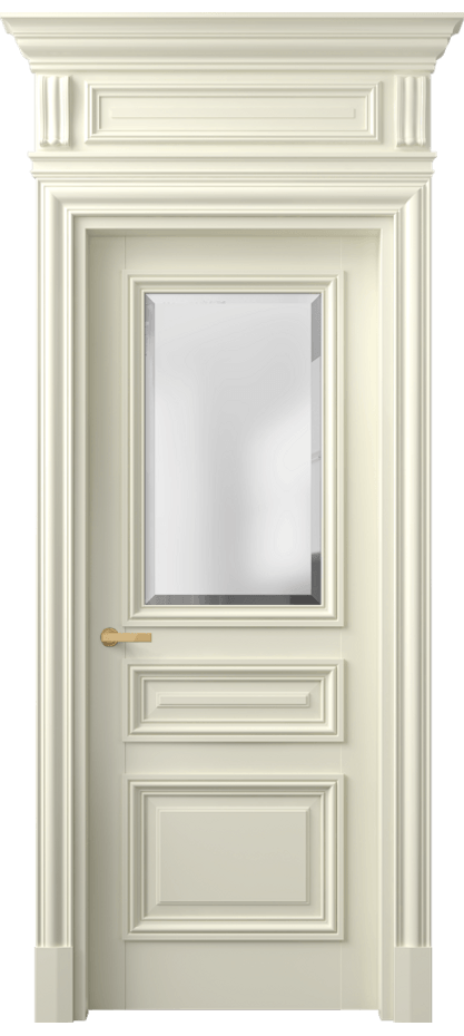 Межкомнатная дверь Antique 7304 Бук молочно-белый Сатинированное стекло с фацетом Цена 1110120 AMD | Volhovec