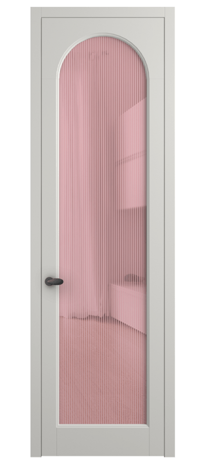 Межкомнатная дверь Палаццо 6804 Матовый серый Рифлёное розовое стекло "Дюна", триплекс Цена 694800 AMD | Volhovec