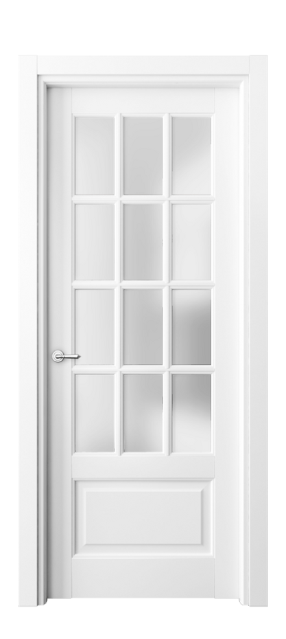Межкомнатная дверь Тоскана Грильято 6313 Матовый белоснежный Сатинированное стекло Цена 754650 AMD | Volhovec