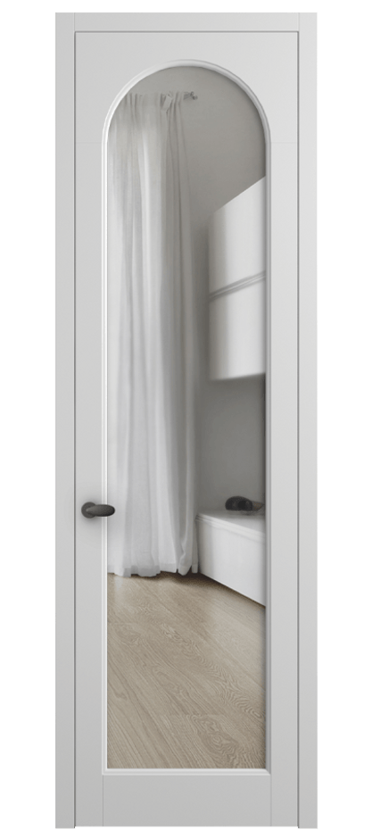 Межкомнатная дверь Палаццо 6804 Матовый белоснежный Прозрачное стекло Цена 654400 AMD | Volhovec