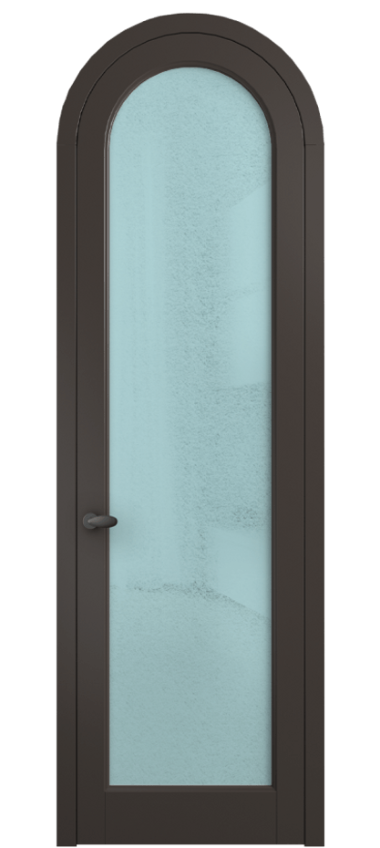 Межкомнатная дверь Палаццо 6814 Матовый антрацит Фактурное голубое стекло "Лёд", триплекс Цена 884500 AMD | Volhovec