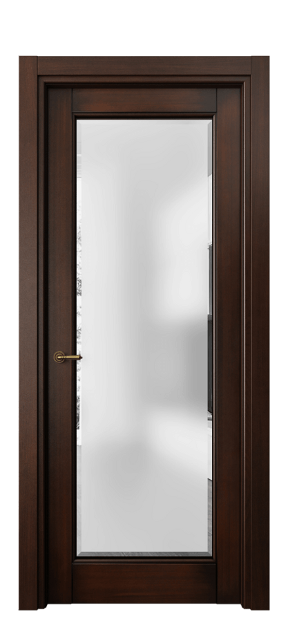 Межкомнатная дверь Toscana Elegante 6300 Бук тёмный с патиной Сатинированное стекло с фацетом, 6 мм Цена 714180 AMD | Volhovec