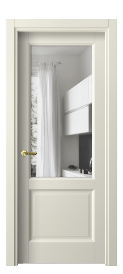 Межкомнатная дверь Galant 1422 Матовый молочно-белый Прозрачное стекло Цена 265440 AMD | Volhovec