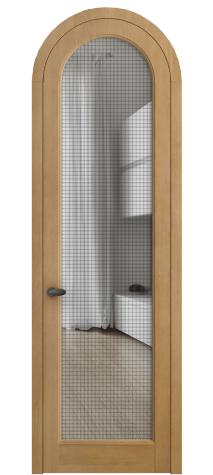 Межкомнатная дверь Palazzo 6814 Бук натуральный матовый Декоративное стекло с сеткой "Mesh silver", триплекс Цена 1212200 AMD | Volhovec