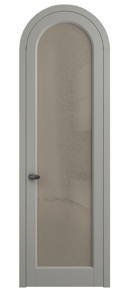 Межкомнатная дверь Палаццо 6814 Матовый нейтральный серый Фактурное бронзовое стекло "Лёд", триплекс Цена 884500 AMD | Volhovec