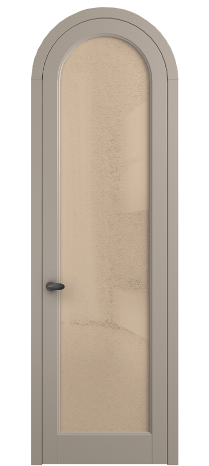 Межкомнатная дверь Палаццо 6814 Матовый бисквитный Фактурное оранжевое стекло "Лёд", триплекс Цена 884500 AMD | Volhovec