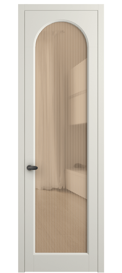 Межкомнатная дверь Палаццо 6804 Матовый жемчужный Рифлёное оранжевое стекло "Moru", триплекс Цена 708300 AMD | Volhovec