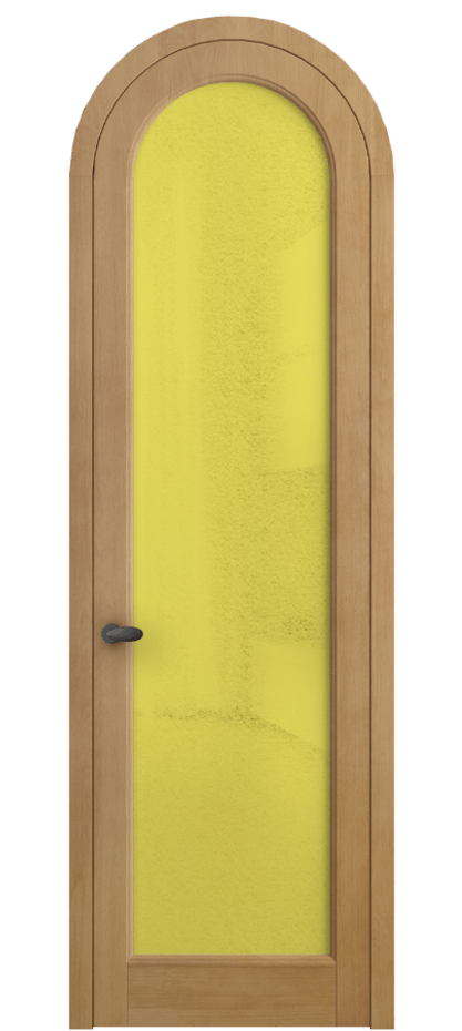 Межкомнатная дверь Палаццо 6814 Бук натуральный матовый Фактурное жёлтое стекло "Лёд", триплекс Цена 1223000 AMD | Volhovec