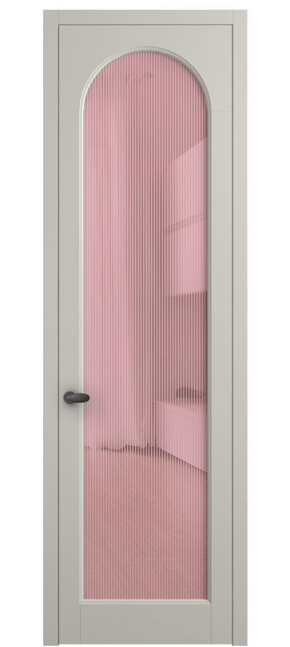 Межкомнатная дверь Палаццо 6804 Матовый облачно-серый Рифлёное розовое стекло "Дюна", триплекс Цена 694800 AMD | Volhovec
