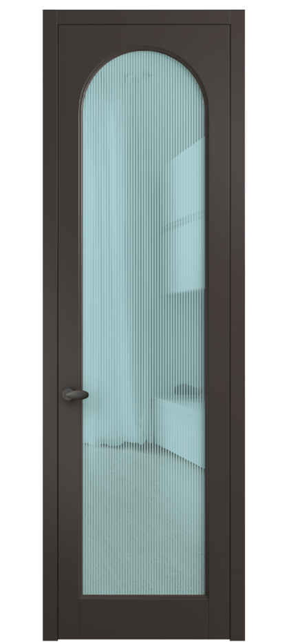 Межкомнатная дверь Палаццо 6804 Матовый антрацит Рифлёное голубое стекло "Дюна", триплекс Цена 694800 AMD | Volhovec