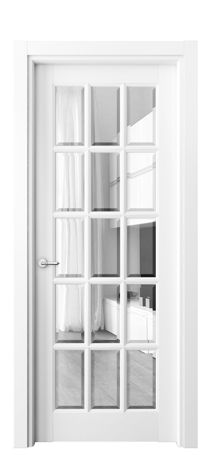 Межкомнатная дверь Тоскана Грильято 6311 Матовый белоснежный Прозрачное стекло с фацетом Цена 803880 AMD | Volhovec