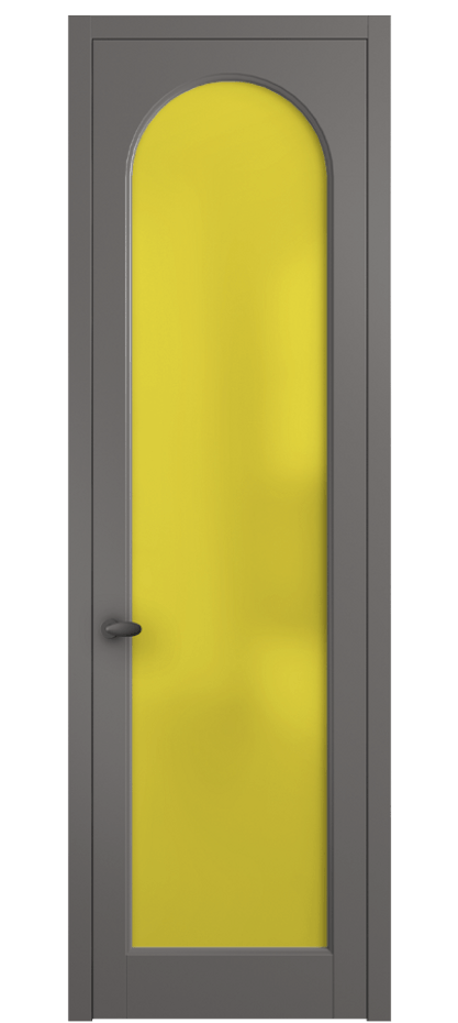 Межкомнатная дверь Палаццо 6804 Матовый классический серый Сатинированное жёлтое стекло, триплекс Цена 654400 AMD | Volhovec