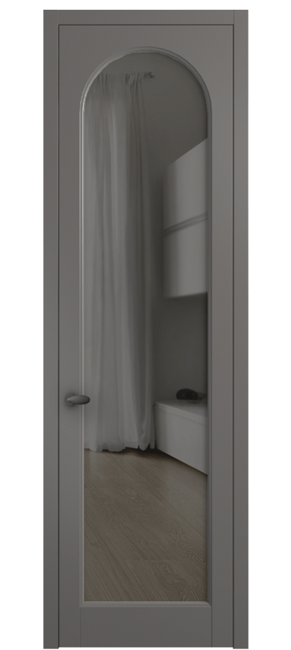 Межкомнатная дверь Палаццо 6804 Матовый классический серый Прозрачное серое стекло, триплекс Цена 654400 AMD | Volhovec