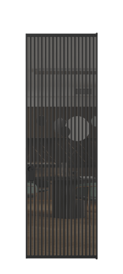 Алюминиевая дверь АЛПЛ040.06 Алюминий Черный Прозрачное серое стекло, триплекс Цена 1146020  | Volhovec